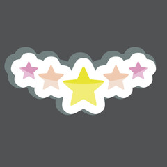 Sticker Five Stars Rating. related to Stars symbol. simple design editable. simple illustration. simple vector icons