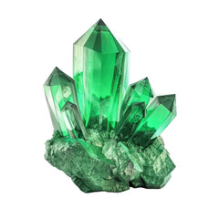 emerald crystal mineral isolated on transparent background