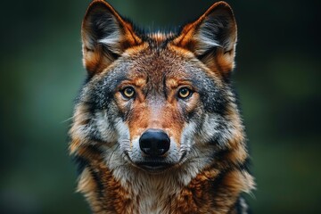 Obraz premium Close Up of a Wolfs Face With Blurry Background. animals. nature.