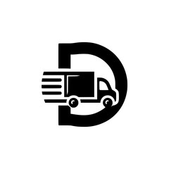 letter D delivery express logo vector illustration template design