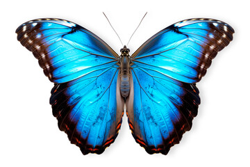Fototapeta premium Beautiful Blue Morpho butterfly isolated on a white background with clipping path