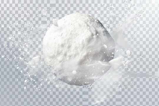 Snow ball. Sugar or salt texture isolated on transparent background.