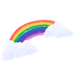 Fototapeta premium rainbow in the clouds watercolor