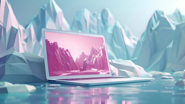 雪山と開いたノートパソコン,Generative AI 