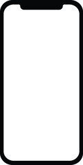 Smartphone mobile white display black frame device realistic mockup vector illustration Black notch