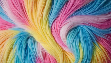 Fotobehang Pop and colorful fur enlarged background colourful background © Fukurou