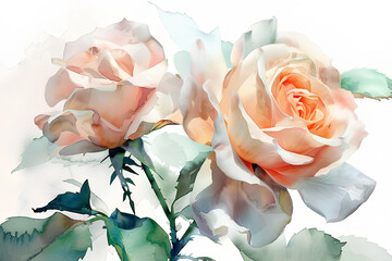 薔薇の花（水彩画）