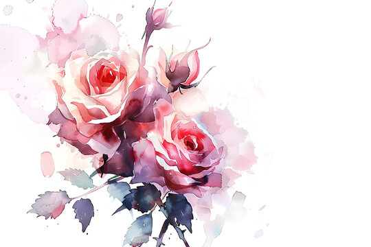 薔薇の花（水彩画）