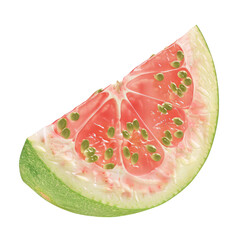 Guava fruit slice isolated on transparent background