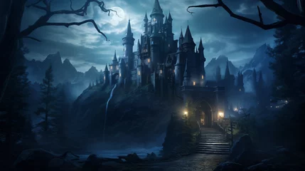 Poster A haunted castle with secret passages and ghostly appa © Little