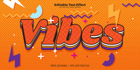 Vibes Editable text effect in memphis trend style