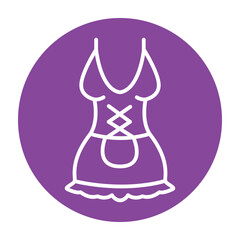 Maid sexy costume color line icon. Pictogram for web page