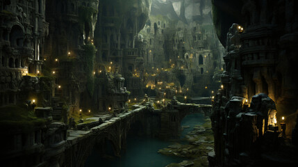 A hidden underground city inhabited by fantastical