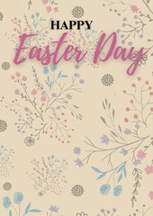 Cute hand drawn easter greeting cards with pattern, fun garland, great for textiles, banners, wallpapers, easter cards