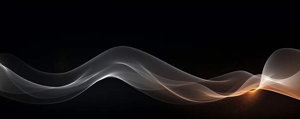 White wave on a black background, in the style of futuristic spacescapes, dark brown