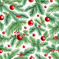 Christmas pattern painted watercolor colourful background