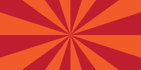 Abstract orange and red sunburst backdrop background with rays design. geometric ray sun texture design wallpaper.	