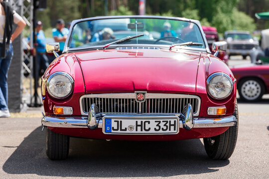 LINTHE, GERMANY - MAY 27, 2023: The sports car MG MGB, 1973. Die Oldtimer Show 2023.