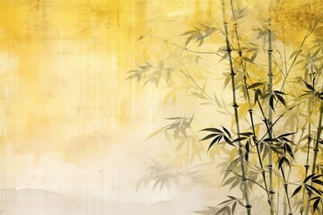 yellow bamboo background with grungy texture
