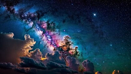 Obraz na płótnie Canvas Colorful space galaxy cloud nebula Star night cosmos Universe