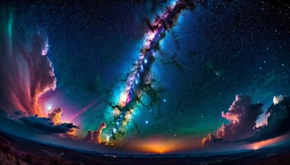 Colourful space galaxy cloud nebula. Stary night cosmos. Universe science astronomy. Supernova background - obrazy, fototapety, plakaty