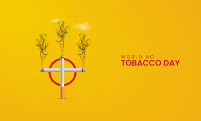 World No Tobacco Day, No tobacco day creative concept, design for banner, poster 3D Illustration