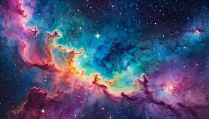 Fototapeta premium cosmic watercolor illustration. Colorful space background with stars