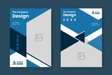 Modern Blue Ebook Cover Template in A4. Abstract  Shapes Cover Design Suitable for Document, Brochure, Annual Report, Magazine, Corporate Business, Company Portfolio, Flayer, Website, etc.