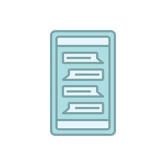 Blue Line Message Call vector icon