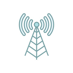 Blue Line Radio Antenna Call vector icon