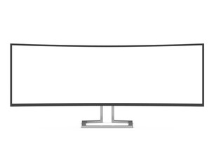Ultra Wide Computer Monitor with Blank White Screen Isolated - 765515051