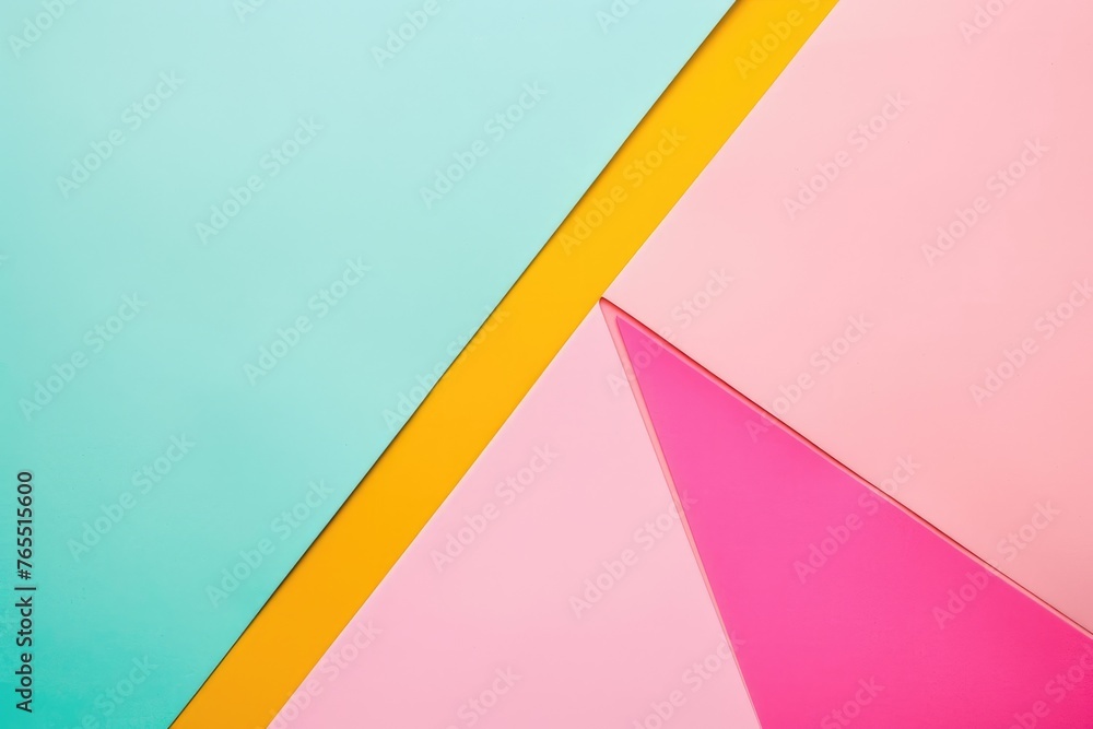 Poster abstract background with colorful geometric colored lines and paper sheets