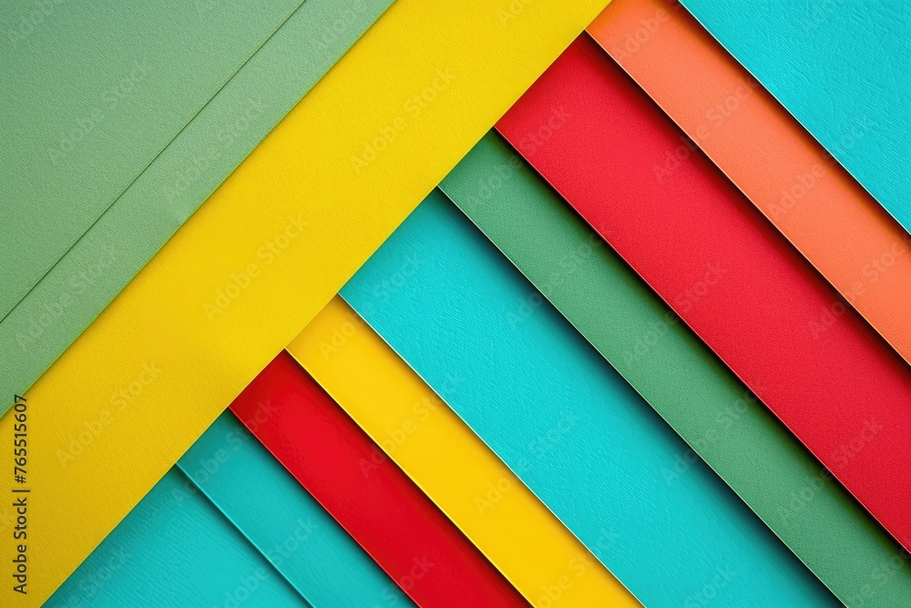 Poster abstract background with colorful geometric colored lines and paper sheets