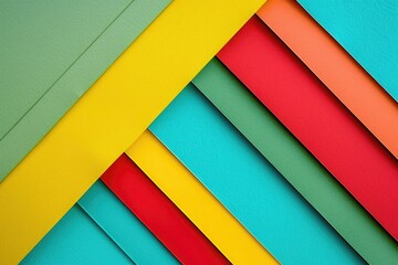abstract background with colorful geometric colored lines and paper sheets