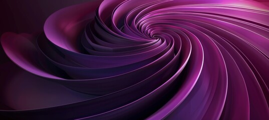Obraz premium Abstract background with pink spiral in dark purple color. Modern wallpaper design for your project. The concept of the swirl effect on the wall. Dark purple background with 3d effect swirl for design
