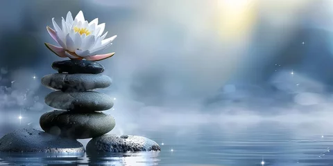 Fotobehang Zen Massage - Embracing the Essence of Pure Tranquility. Made with Generative AI Technology © mafizul_islam