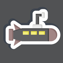 Sticker Submarine. related to Military symbol. simple design editable. simple illustration