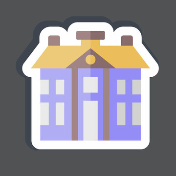 recommend clip art: Sticker Barracks. related to Military symbol. simple design editable. simple illustration