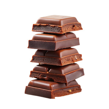 Stack of chocolate bar. isolated on transparent background.