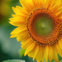 Obraz premium close up photo sunflower Generative AI