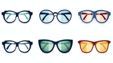 Vector glasses icons Flat vector isolated on white background