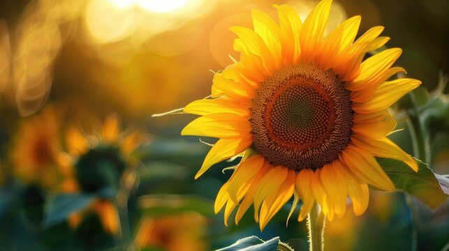 close up photo sunflower Generative AI