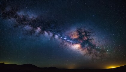 Fototapeta na wymiar Night sky Universe filled with stars nebula and galaxy