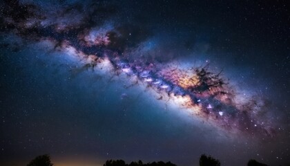 Night sky Universe filled with stars nebula and galaxy