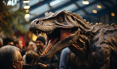 Dinosaur in a Crowd Close-Up