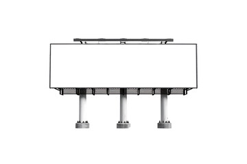 White transparent billboard on transparent background.
