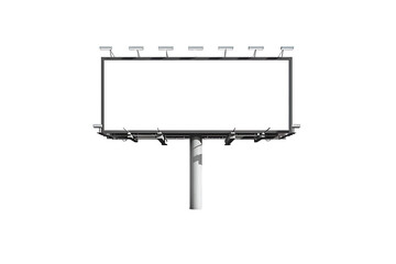 White transparent billboard on transparent background.