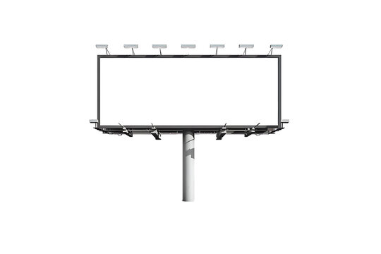 White transparent billboard on transparent background.