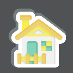 Sticker Cabin. related to Accommodations symbol. simple design editable. simple illustration