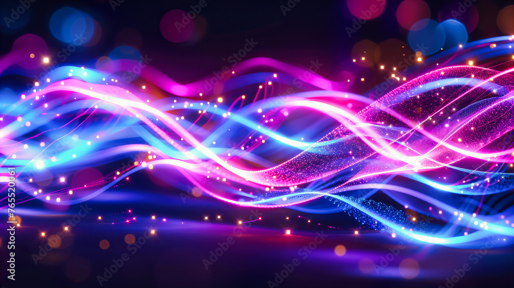Aufkleber abstract background of glowing lights and futuristic patterns, illustrating the dynamic flow of ener